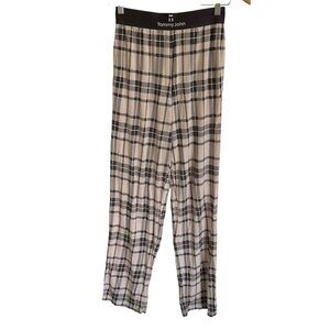Tommy John Womens XS Modal Knit Plaid Pajama Pants Pull On Gray Cream Stretchy
